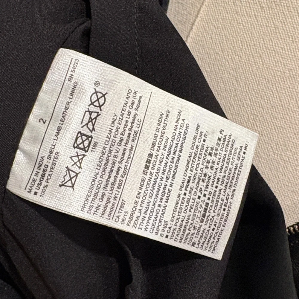 Banana Republic BR Monogram Black Lamb Leather Mini Dress size 2